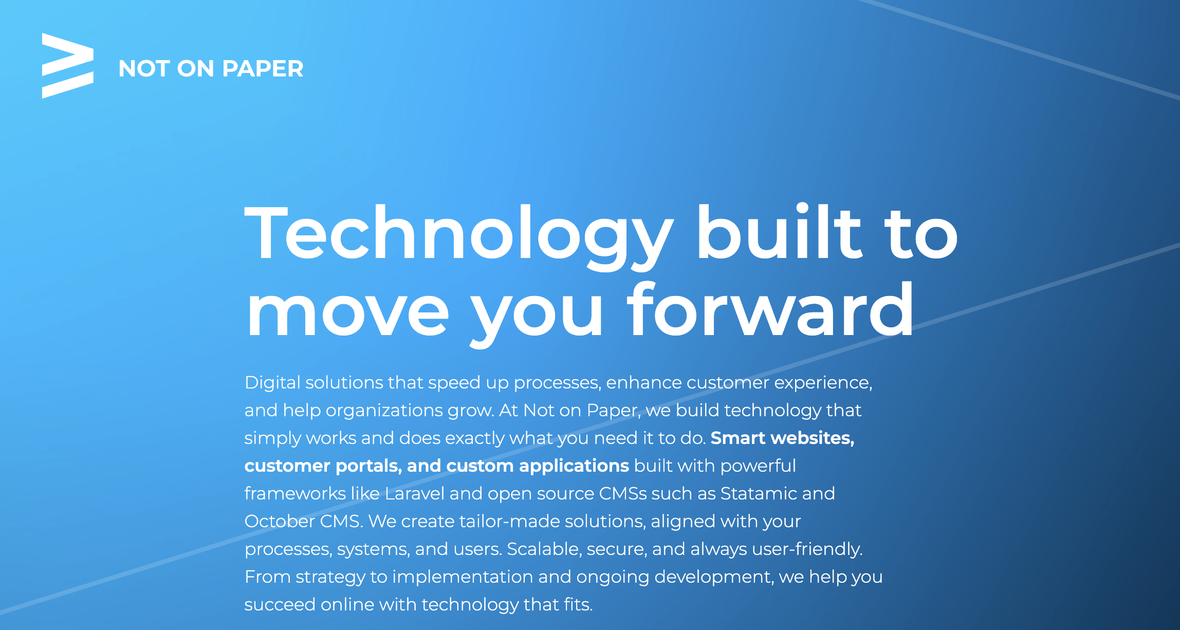 Not on Paper – Technology built to move you forward